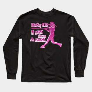 Play Like A Girl Softball Baseball Player Long Sleeve T-Shirt